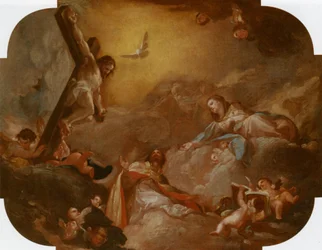 Saint Augustine and the Virgin Adoring the Crucified Christ
