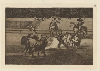 Banderillas with Firecrackers, Plate 31 from La tauromaquia