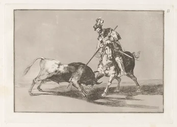 The Cid Campeador Spearing Another Bull, Plate 11 from La tauromaquia