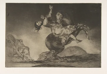 Plate 10 from the Disparates: The Horse Abductor, ca. 1816-23, published 1864.
