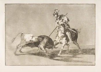The Cid Campeador Spearing Another Bull (Plate 11 from the Tauromaquia)