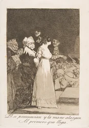 Plate 2 from Los Caprichos: They Say Yes and Give Their Hand to the First Comer