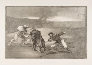 Plate 2 of the Tauromaquia: Another Way of Hunting on Foot, 1816