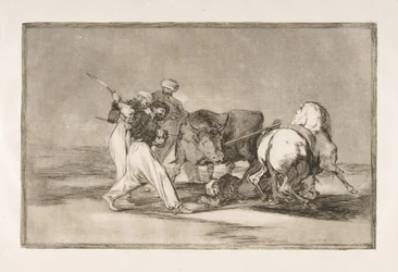 Plate 3 of the Tauromaquia: The Moors Settled in Spain, Giving Up the Superstitions, 1816