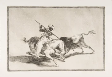 The Spirited Moor Gazul is the First to Spear Bulls (Plate 5 from The Tauromaquia)