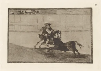 A Spanish Mounted Knight in the Ring Breaking Short Spears Without the Help of Assistants, Plate 13 from La Tauromaquia
