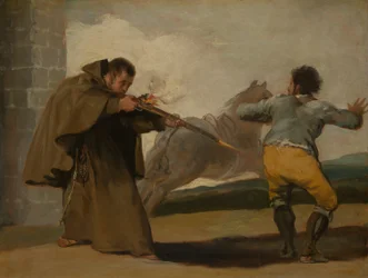 Friar Pedro Shoots El Maragato as His Horse Runs Off