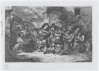 Plate 17: Street Musicians and Dancing Figures, from the Series of Customs and Pastimes
