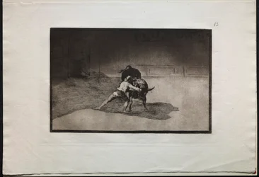 Bullfights: The Famous Martincho Places the Banderillas Playing the Bull with the Movement