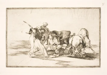 The Moors Who Settled in Spain and Abandoned the Superstitions of the Koran, Acquired the Art of Hunting and Spearing a Bull on the Plain