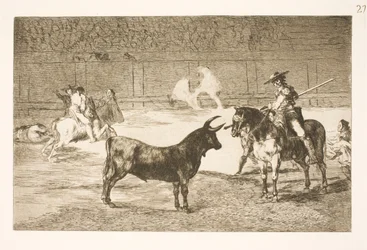 The Celebrated Picador, Fernando del Toro, Provokes the Angry Bull with His Lance