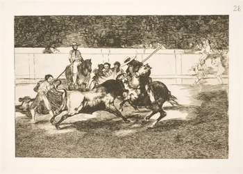 The Powerful Rendon Gores a Bull with the Lance, the Outcome that Caused His Death in the Arena in Madrid