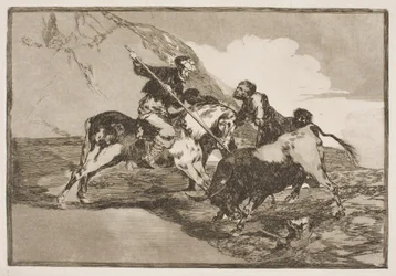 The Way the Old Spaniards on Horseback Hunted Bulls on the Plain