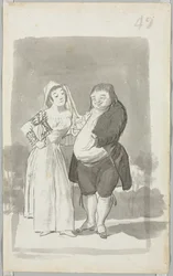 Prostitute Soliciting a Fat, Ugly Man (Recto)