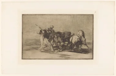 Four Men Hunting a Bull