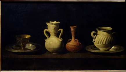 Still life, cups and vases