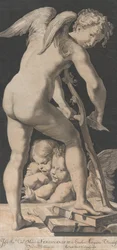 Cupid Sharpening His Bow