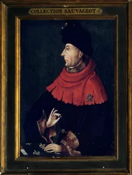 Portrait of Jean without fear, Duke of Burgundy (1371-1419). Painting of the Burgundy school. The beginning of the 15th century