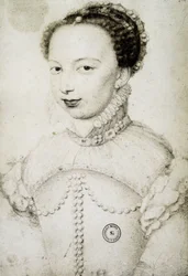 Portrait of Marguerite de Valois, known as Queen Margot (1553-1615), Queen of Navarre, first wife of Henry IV. after François Clouet