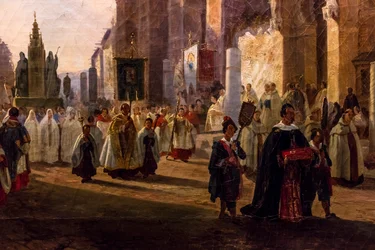 Corpus Christi Procession in Front of Seville Cathedral