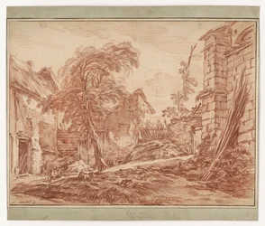 Rural Landscape with Farmhouse and Ruins