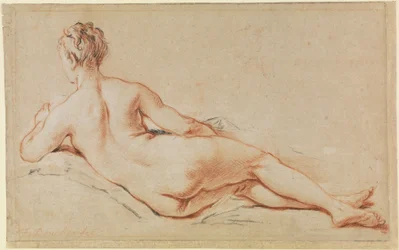 Reclining Female Nude, Supported on Left Arm, Back View