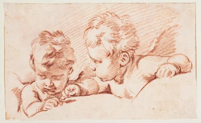 Two Putti. Draft for Door Panel at Amalienborg