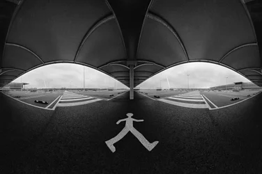 Monochrome Parking Perspective