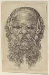 Mask of a Bald Man with Pointed Ears and a Long, Parted Beard, from Divers Masques