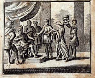 The Charlatan. Fables by Jean de La Fontaine (1621-95). Illustration by François Chauveau (1613-1676). Edition of 1728