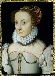 Portrait of Joan of Albret, Queen of Navarre. Painting by Francois Clouet