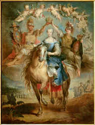 Equestrian portrait of Marie Therese of Austria by Habsburg Lorraine (1717-1780), Queen of Hungary