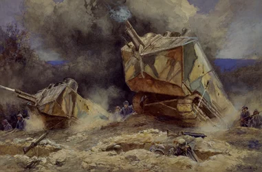 Attack on infantry and tanks in Saint Chamond, July 1918