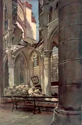 Interior of the Ruins of Saint Jean des Vignes Abbey, Soissons, France