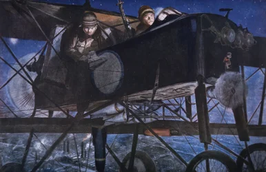 With the French Air Service, a Night Bombardment by a Voisin Biplane