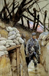 World War I: A Soldier of Soup Corvee in the Trench Notre-Dame-de-Lorette 28/06/1915