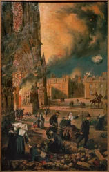 Cathedral in Reims on Fire
