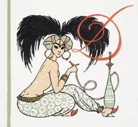 Arabian Girl with Hookah Pipe, from Personages de Comedie