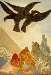 The Odyssey by Homer: the eagles of the omen, engraved by Theo Schmied, 1930-33, colour lithograph
