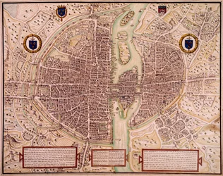 Map of the City of Paris in 1540-1555