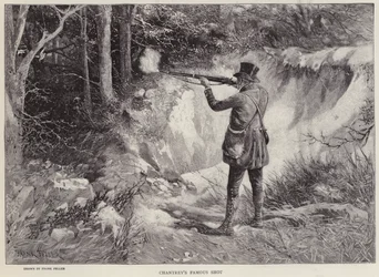 Sir Francis Chantrey killing two woodcocks with one shot while hunting at Holkham Hall, Norfolk