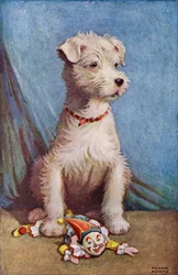 Dog with a Toy Clown