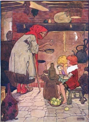She led them in and gave them a beautiful supper