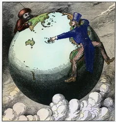 Great Depression: Uncle Sam and the Russian Adversary Fighting Over the Globe, c.1875