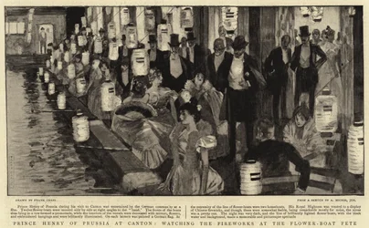 Prince Henry of Prussia at Canton, watching the Fireworks at the Flower-Boat Fete