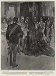 Registering the Birth of the Italian Princess, Queen Margherita Congratulating the King