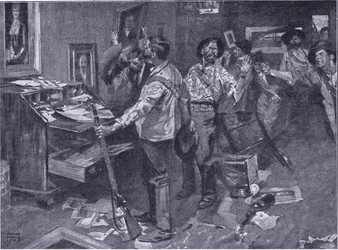 Respected even by enemies: an incident of a Boer raid in Natal (illustration from After Pretoria: The Guerilla War, 1902)