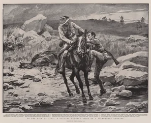 In the Nick of Time, a Gallant Trooper Picks Up Dismounted Comrade