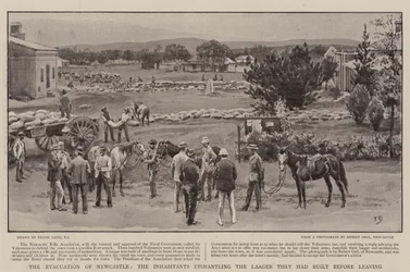 The Evacuation of Newcastle, the Inhabitants dismantling the Laager they had built before Leaving