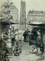 The Flower Market, 1915